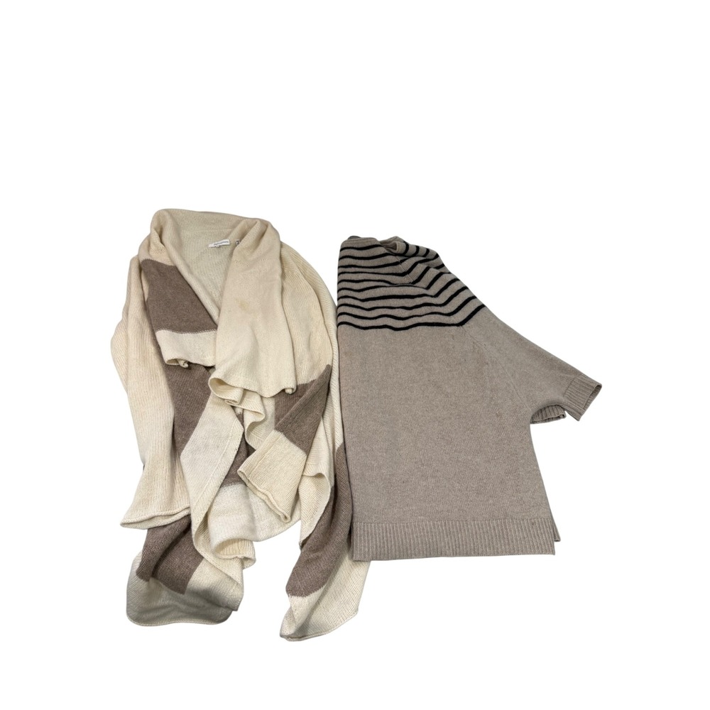 360 Cashmere Womens 100% Cashmere Sweater lot of 2 Pullover Cardigan READ S/M